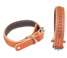 Load image into Gallery viewer, Genuine cowhide Leather  pet dog collar