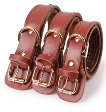 Load image into Gallery viewer, Genuine cowhide Leather pet dog collar