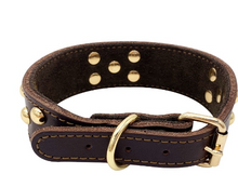 Load image into Gallery viewer, Genuine Leather Dog Collar