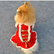 Load image into Gallery viewer, Pet Puppy Red Christmas Dog Dress