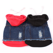 Load image into Gallery viewer, Dog Jacket with Hat Cat Denim Vest Jeans